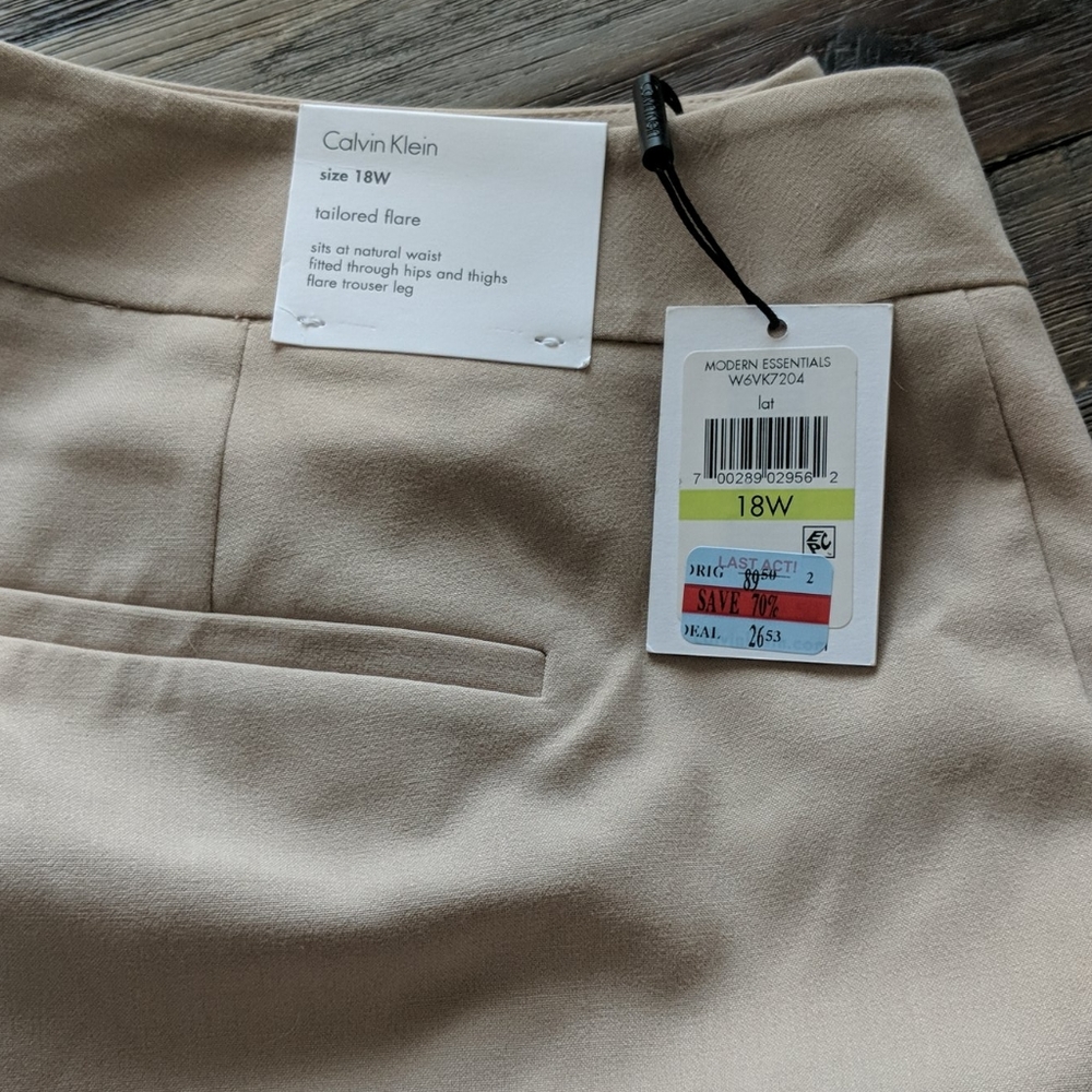 Calvin Klein tan trousers - tags on!